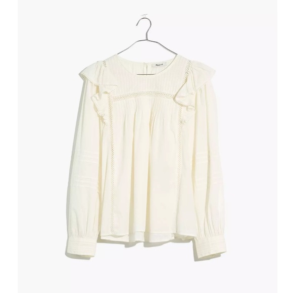 NWT Madewell Full-Sleeve Pintuck Ruffle Top - Picture 5 of 7
